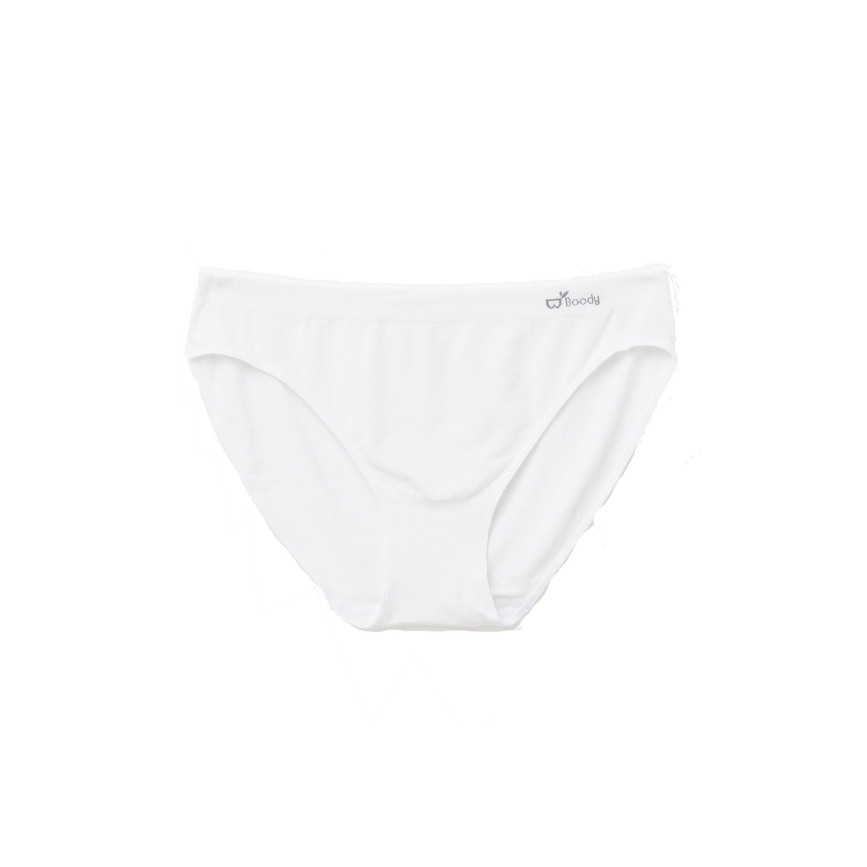 Boody BKWHLL Classic Bikini, L, Nylon/Spandex/Viscose, White, 31 in - 3