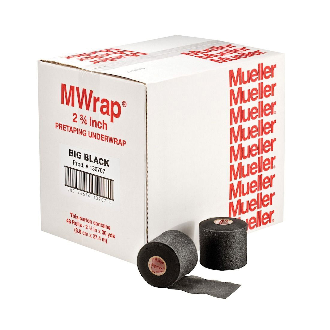 Mueller 430707 Pre-Taping Underwrap, 2-3/4 in W, 21.4 yd L, Foam Bandage, Black Color - 2