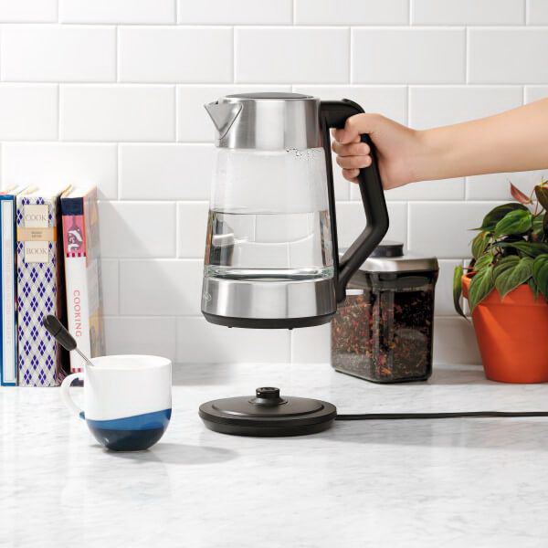 Oxo 8710300 Cordless Electric Kettle, 1.75 L Capacity, Borosilicate Glass/Stainless Steel, Black/Stainless Steel, 9 in L - 3
