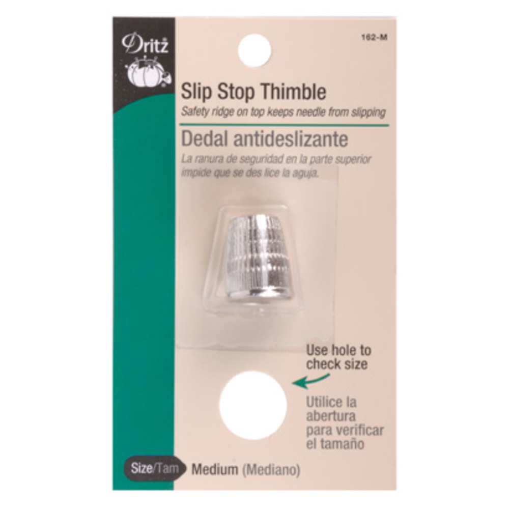 Dritz 162-M Slip-Stop Thimble, Specifications: Medium Size, Zinc, Silver, Nickel - 2