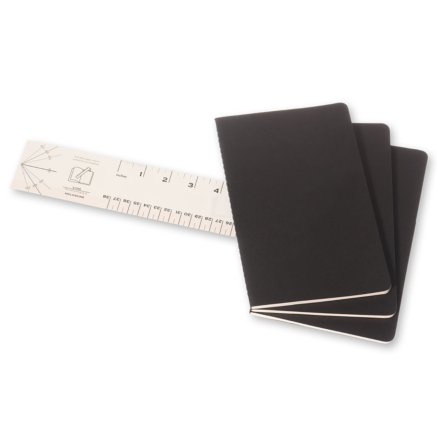 Moleskine Cahier Series 9788883704970 Journal, Black, 8-1/4 in L, 5 in W, Sewn Binding - 3