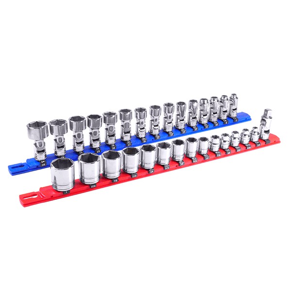 Ernst 8416 Series Socket Organizer with Twist Lock Clip, Specifications: 1/2 in Socket Drive, Plastic, Red - 2
