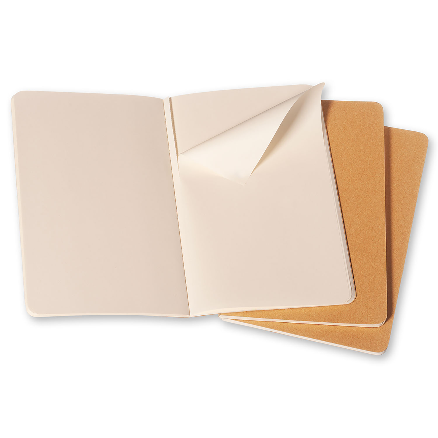 Moleskine Cahier Series 9788883705007 Journal, Kraft, 8-1/4 in L, 5 in W, Sewn Binding, Plain - 2