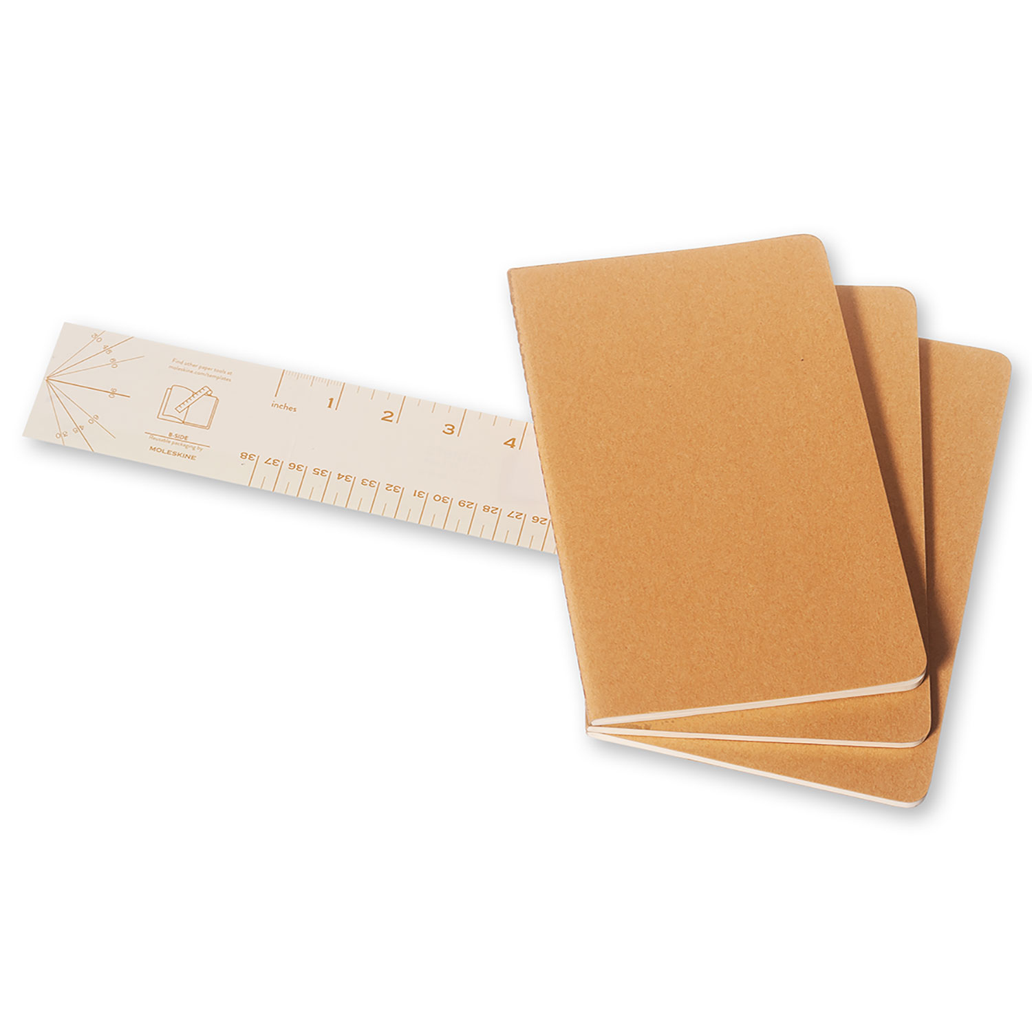 Moleskine Cahier Series 9788883705007 Journal, Kraft, 8-1/4 in L, 5 in W, Sewn Binding, Plain - 3