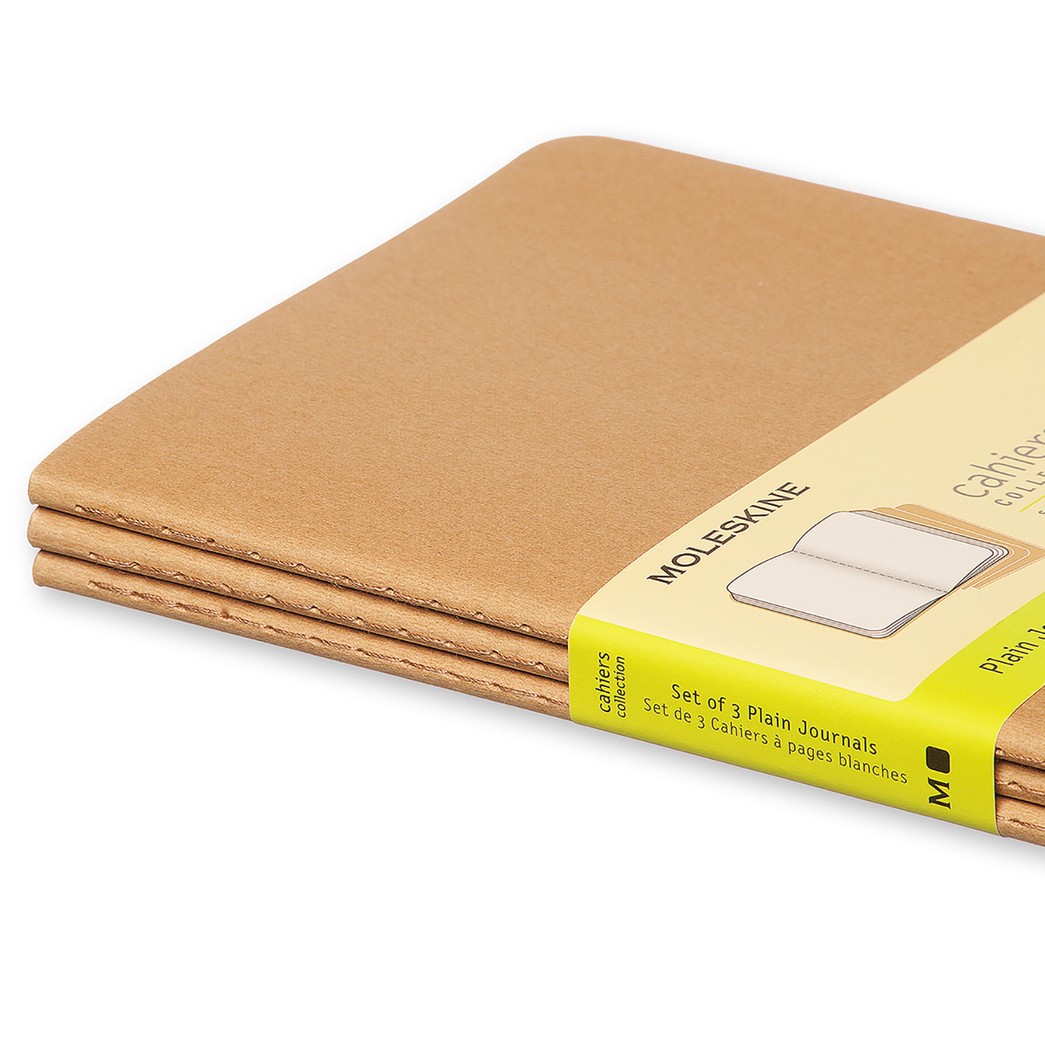 Moleskine Cahier Series 9788883705007 Journal, Kraft, 8-1/4 in L, 5 in W, Sewn Binding, Plain - 5
