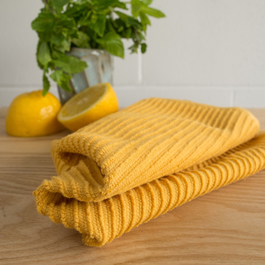 Now Designs by Danica 196370 Ripple Dish Cloth, 13 in L, 13 in W, Terry Cotton, Honey - 3