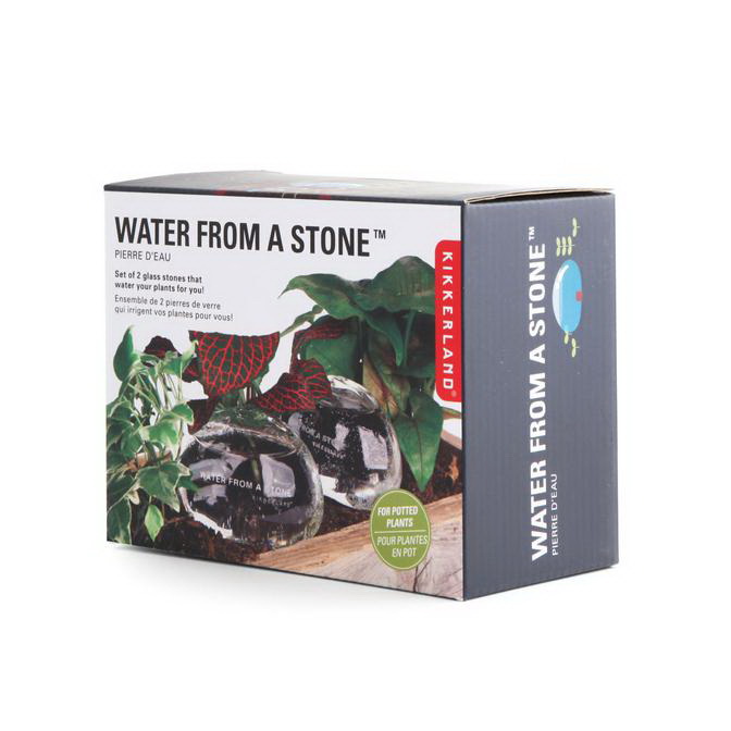 Kikkerland WR01 Water From a Stone, 2.6 in L, 3.9 in W, Glass - 4