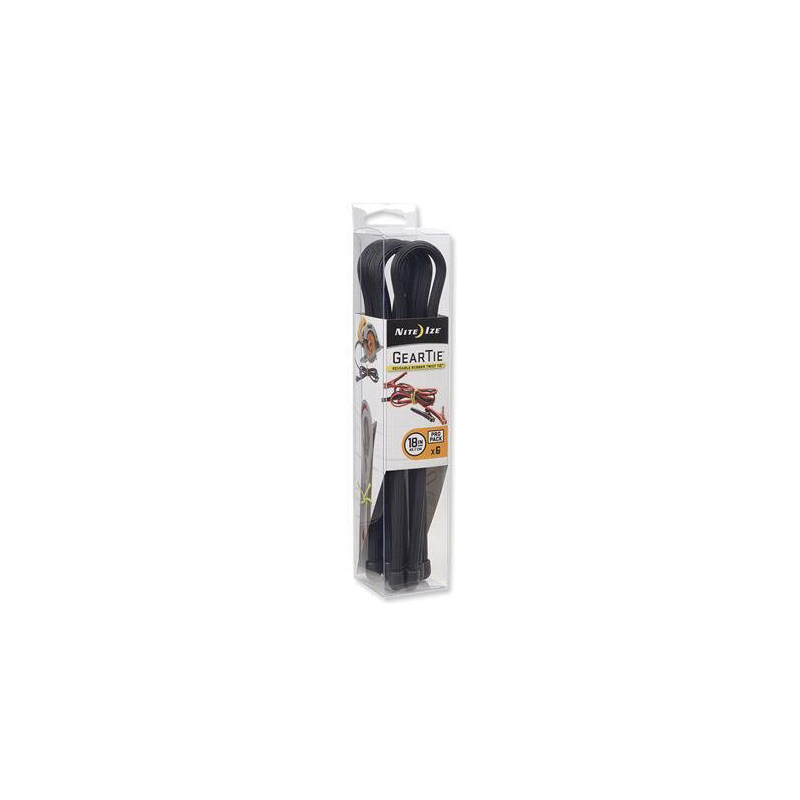 Gear Tie GTPP18-01-R8 Pro Pack, 18 in L, Rubber, Black - 2
