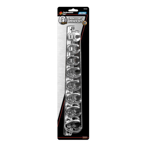 Performance Tool W352 Wrench Set, Includes: 10, 11, 13, 14, 15, 17, 18, 22mm Wrenches, 8-Piece, Alloy Steel - 2
