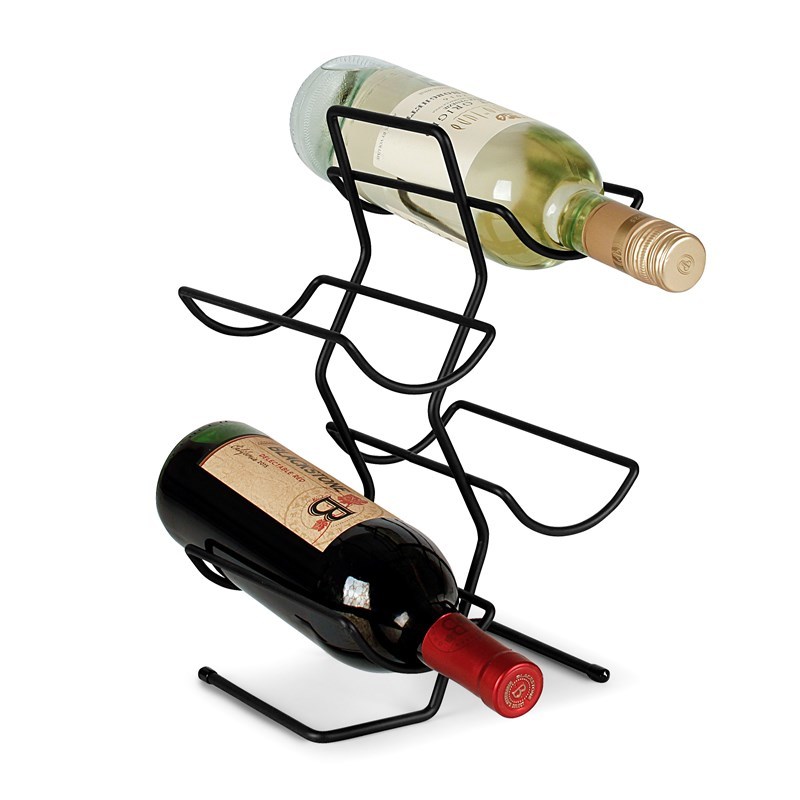 Spectrum 490-10 Four-Bottle Wine Tree, 7-1/2 in W, 6-1/4 in D, 12 in H, Steel, Black - 2