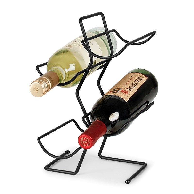Spectrum 490-10 Four-Bottle Wine Tree, 7-1/2 in W, 6-1/4 in D, 12 in H, Steel, Black - 3