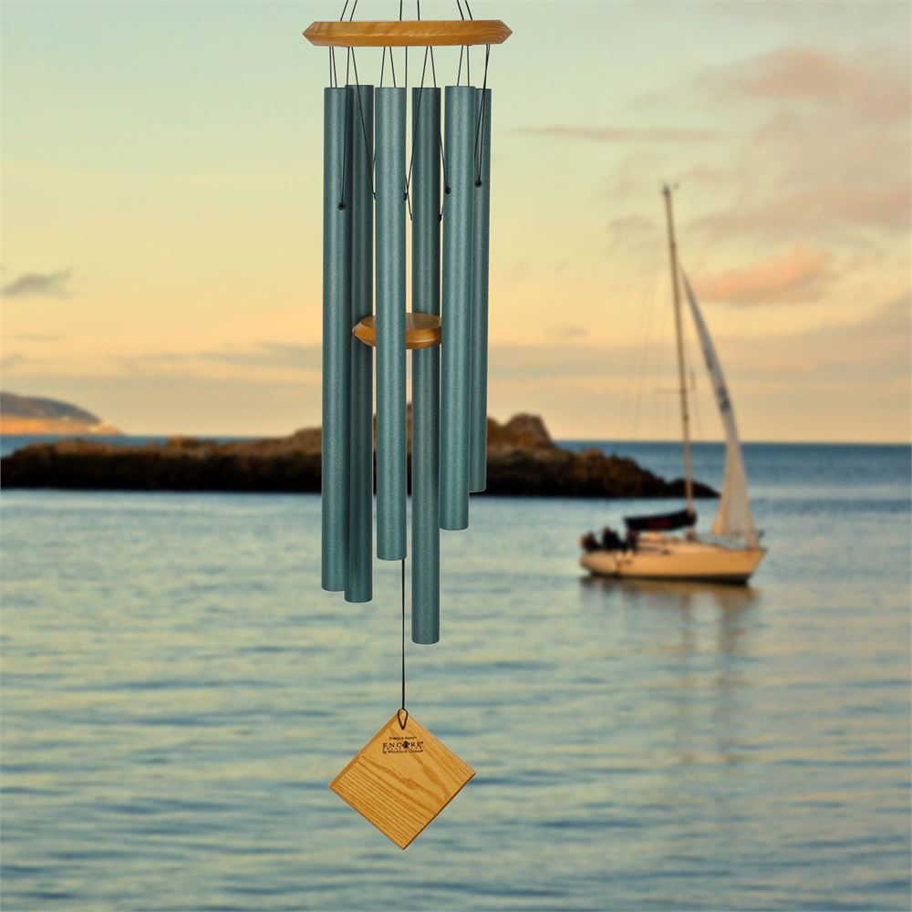 Woodstock Chimes DCV37 Windchime, Aluminum/Wood, Verdigris, Cherry, Hang Mounting - 2