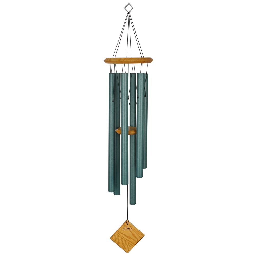 Woodstock Chimes DCV37 Windchime, Aluminum/Wood, Verdigris, Cherry, Hang Mounting - 3