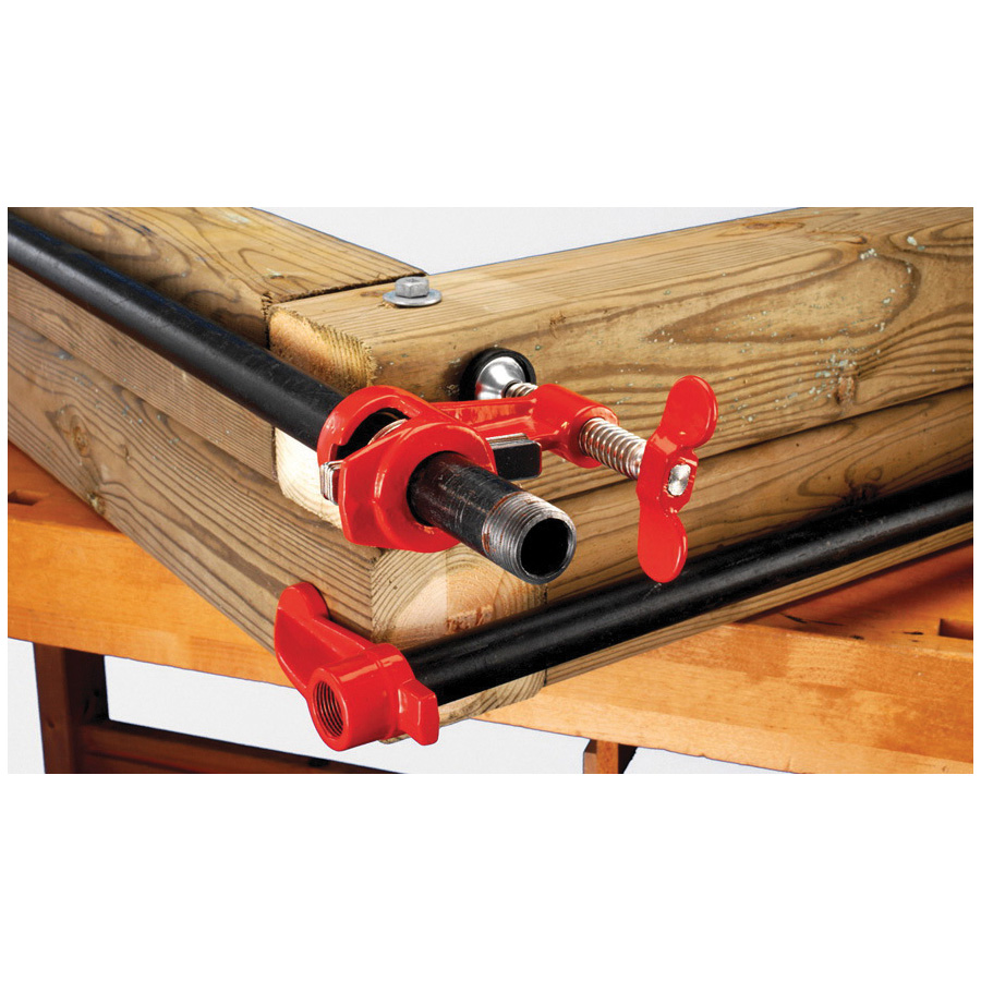 Bessey PC-34DR Pipe Clamp, For: 3/4 in Dia Pipe, Iron, Black/Red - 2