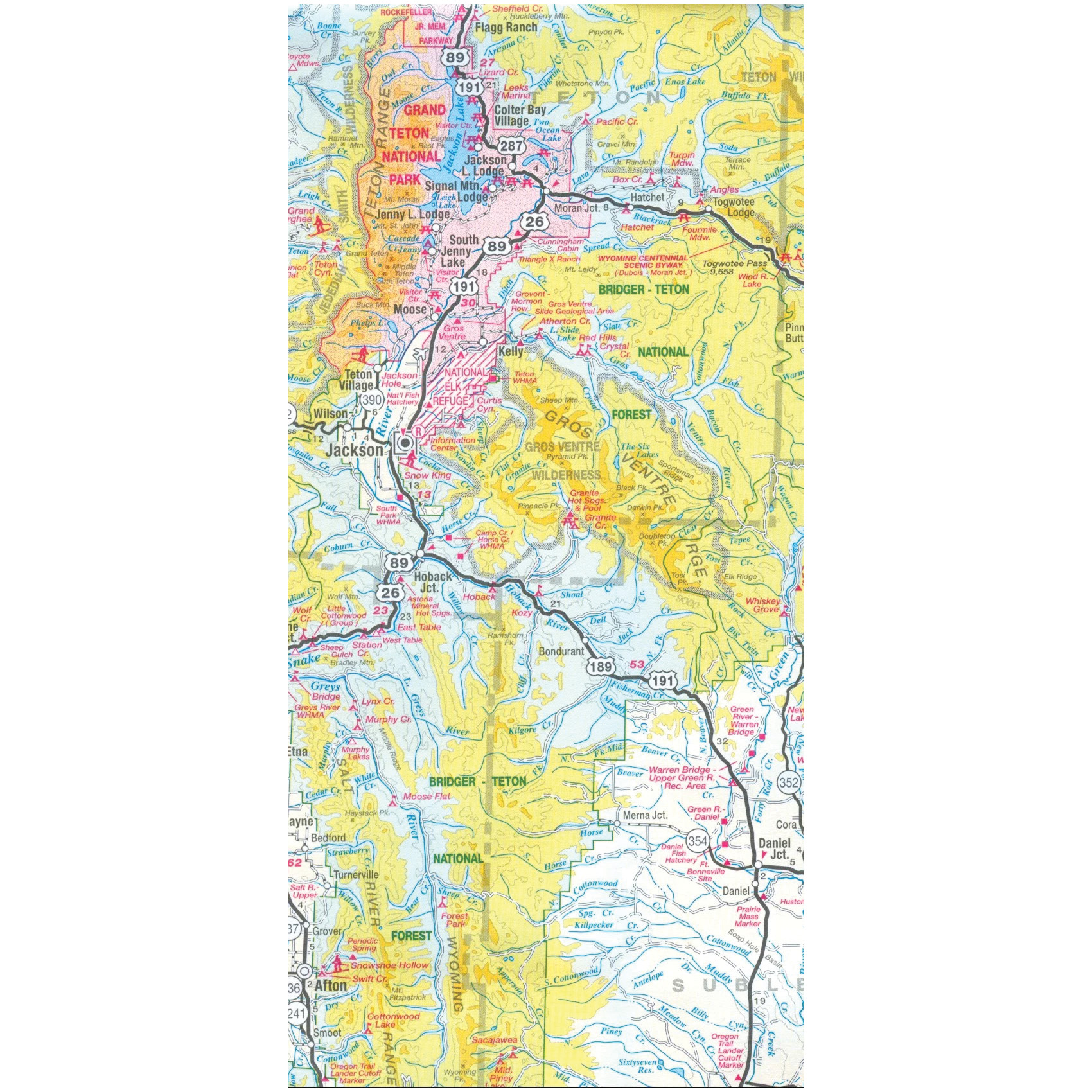 GTR Mapping 1881262111 Topographic Recreational Map, 24 in L, 37 in W, Wyoming - 2