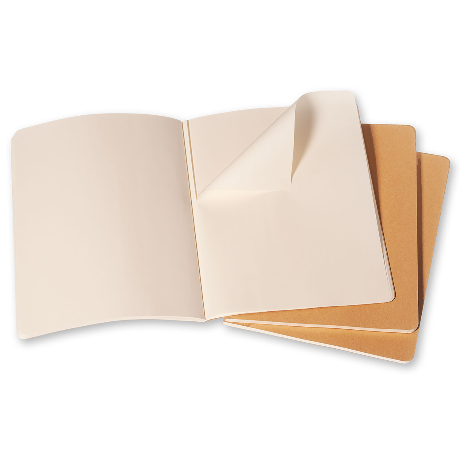 Moleskine Cahier Series 9788883705069 Journal, Kraft, 9-3/4 in L, 7-1/2 in W, Sewn Binding, Plain - 2