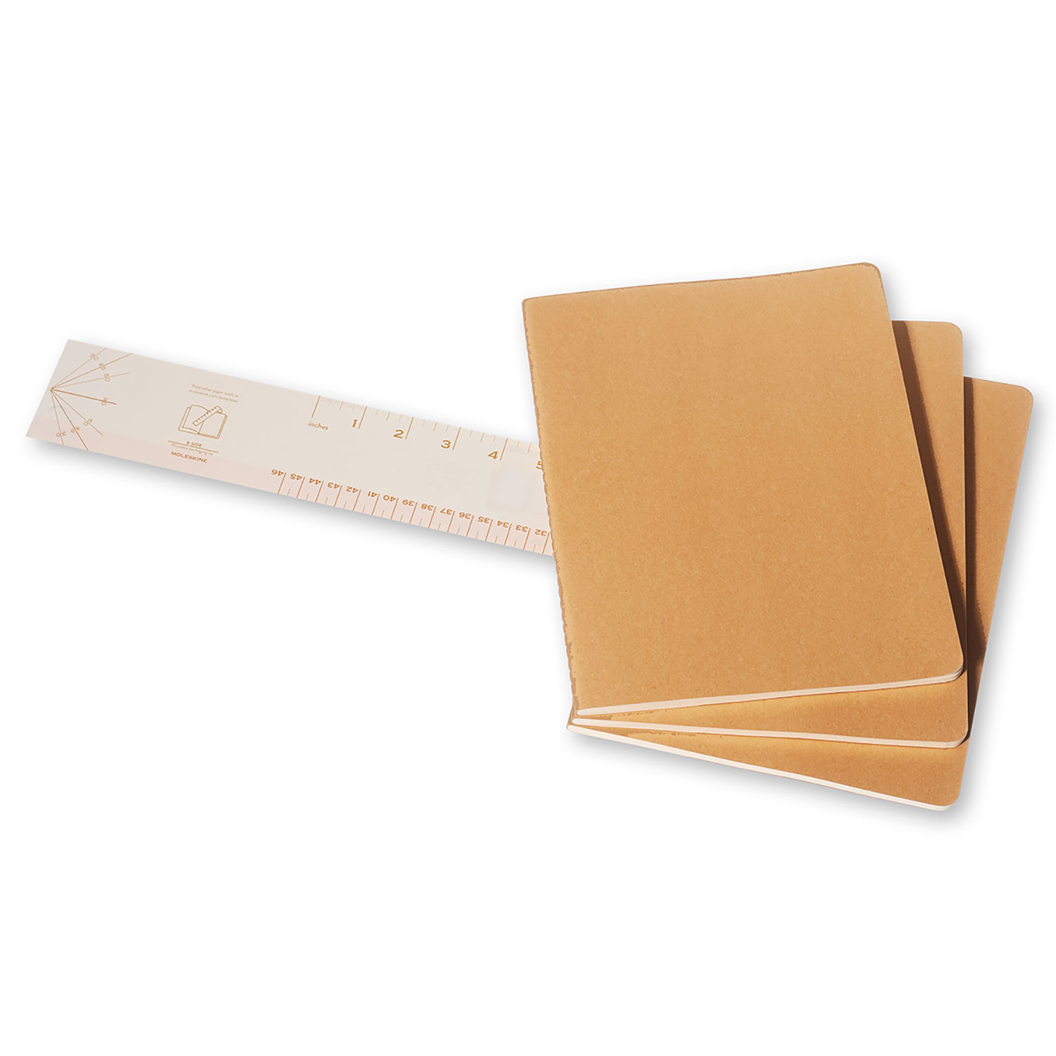 Moleskine Cahier Series 9788883705069 Journal, Kraft, 9-3/4 in L, 7-1/2 in W, Sewn Binding, Plain - 3