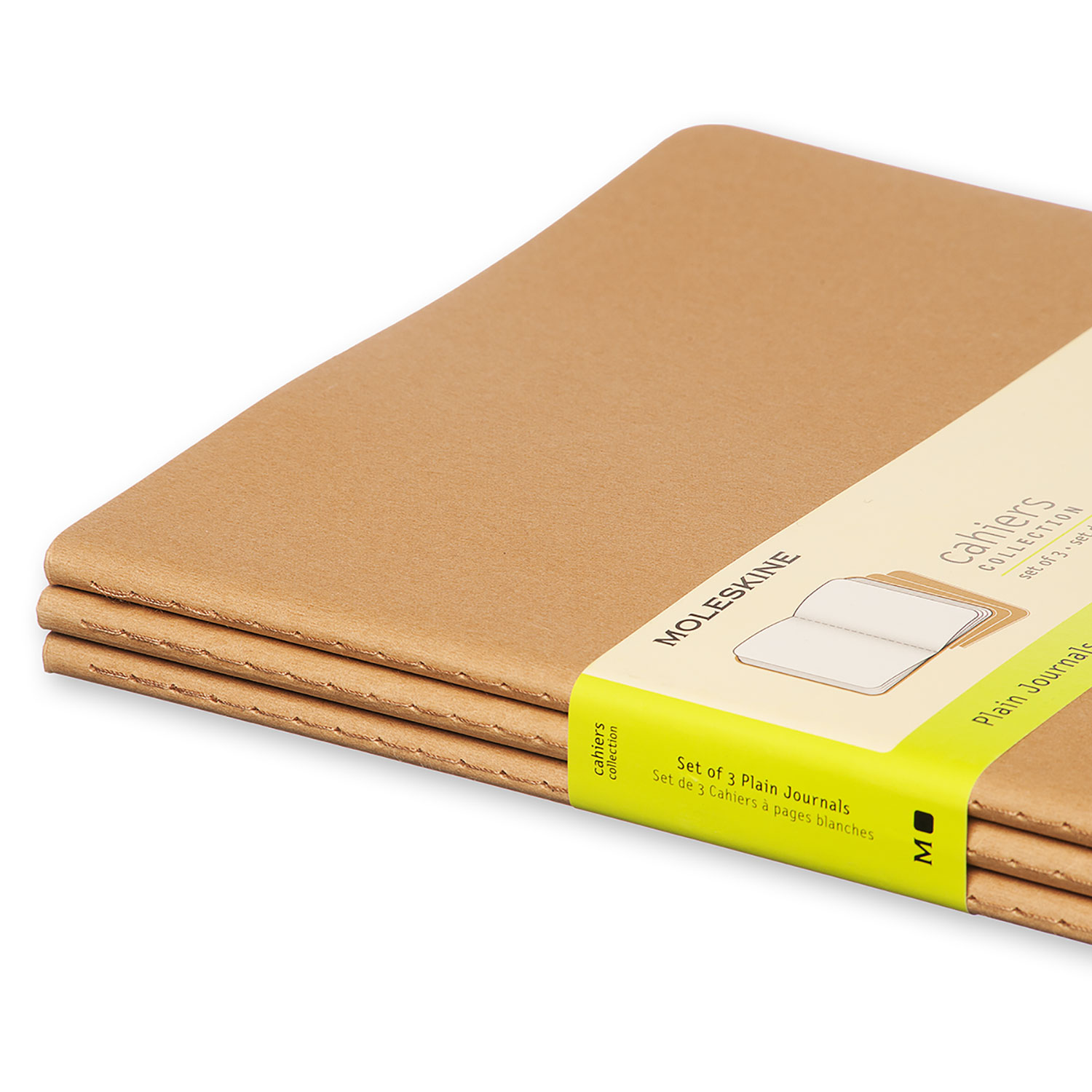 Moleskine Cahier Series 9788883705069 Journal, Kraft, 9-3/4 in L, 7-1/2 in W, Sewn Binding, Plain - 5