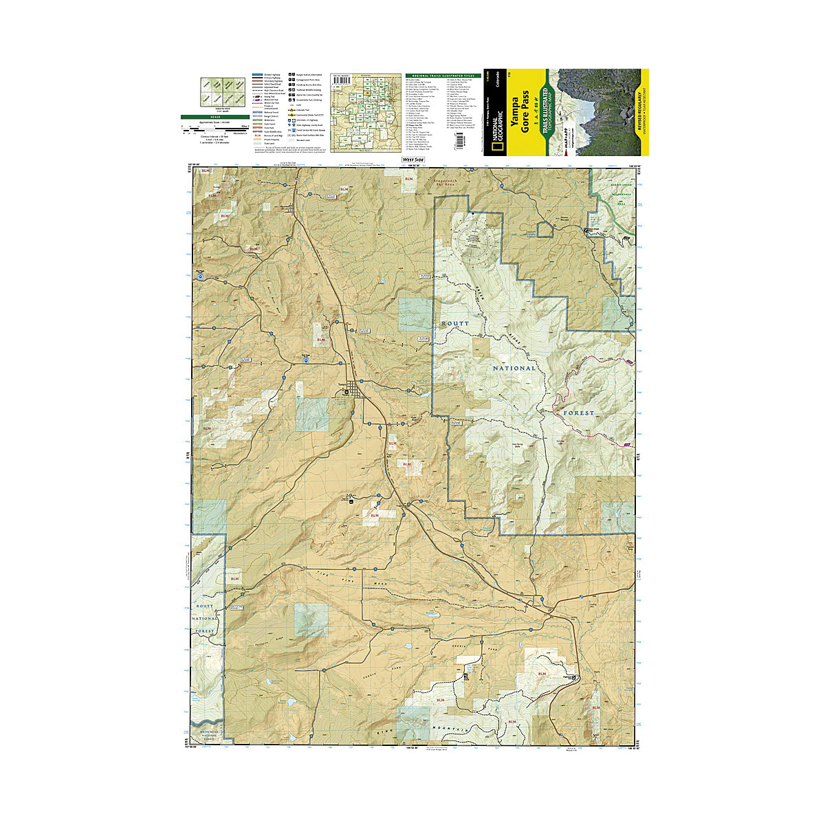 National Geographic 119 Trail Map, Gore Pass, Yampa - 2