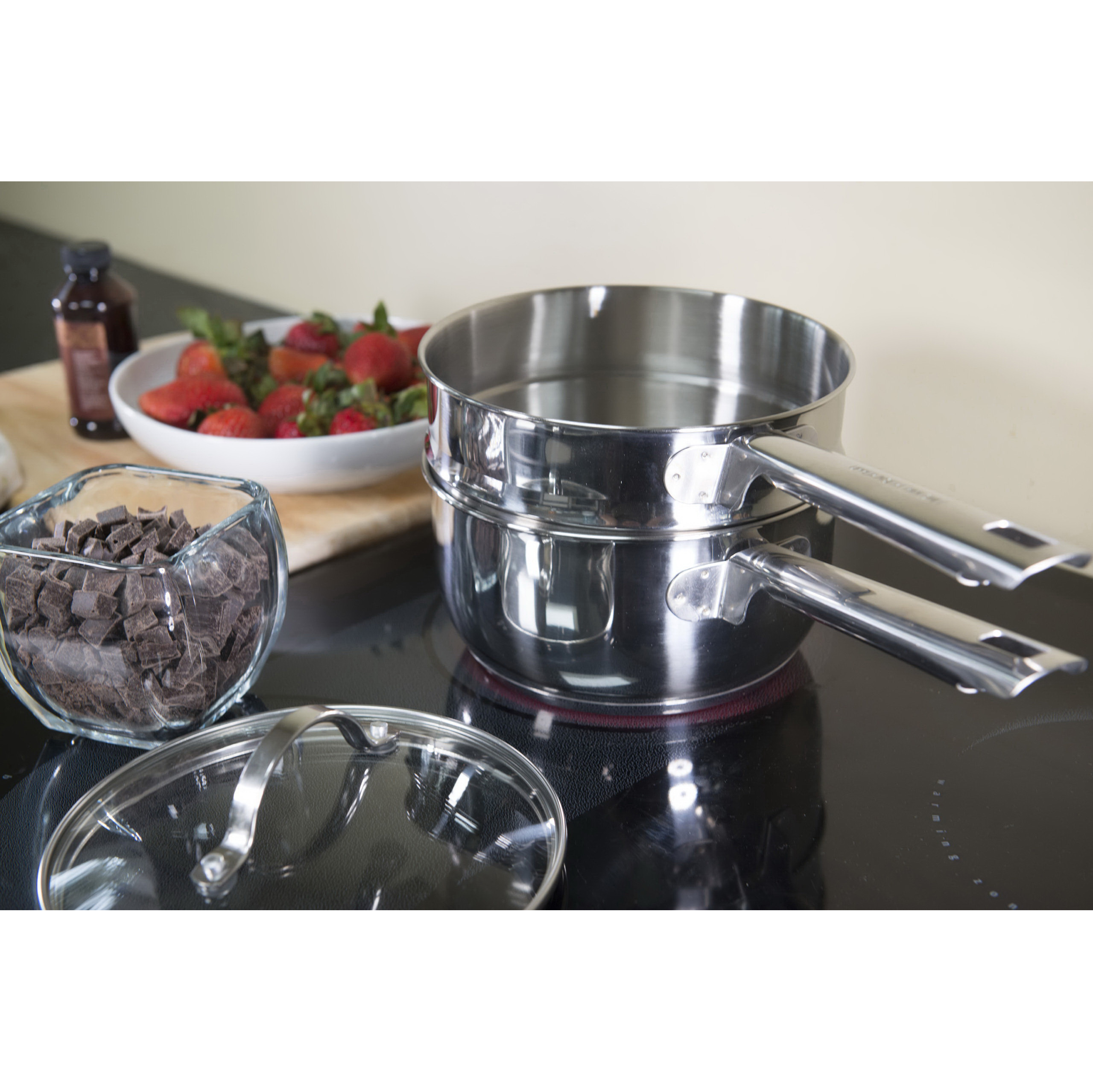Endurance TDB-2 Induction Double Boiler, 2 qt, 6 in H Boiler, Stainless Steel - 3