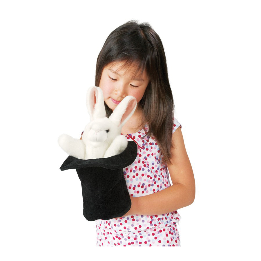 Folkmanis 2269 Puppet, Rabbit in Hat - 3