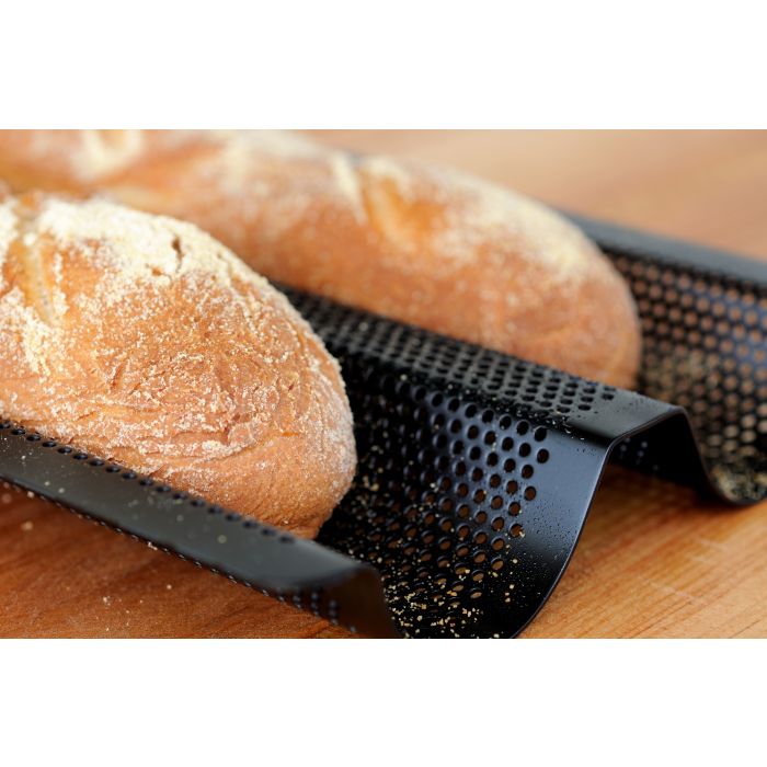 Mrs. Anderson's Baking 43671 Double Baguette Pan, 6-1/4 in Dia, 15-3/8 in OAL, Steel, Non-Stick: Yes - 2