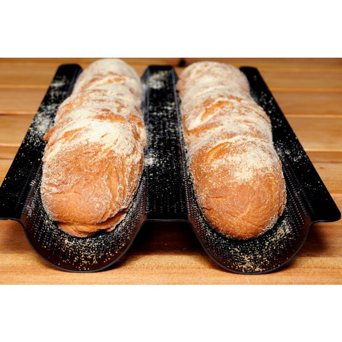 Mrs. Anderson's Baking 43671 Double Baguette Pan, 6-1/4 in Dia, 15-3/8 in OAL, Steel, Non-Stick: Yes - 3