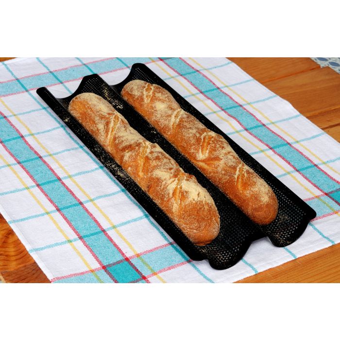 Mrs. Anderson's Baking 43671 Double Baguette Pan, 6-1/4 in Dia, 15-3/8 in OAL, Steel, Non-Stick: Yes - 4