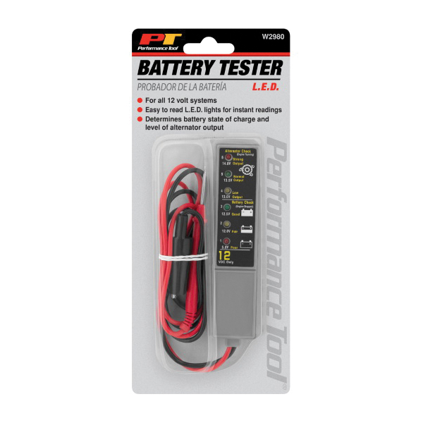 Performance Tool W2980 LED Battery Tester - 2