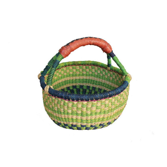 African Market Baskets G-150 Large Mini Basket, Round, Assorted - 2