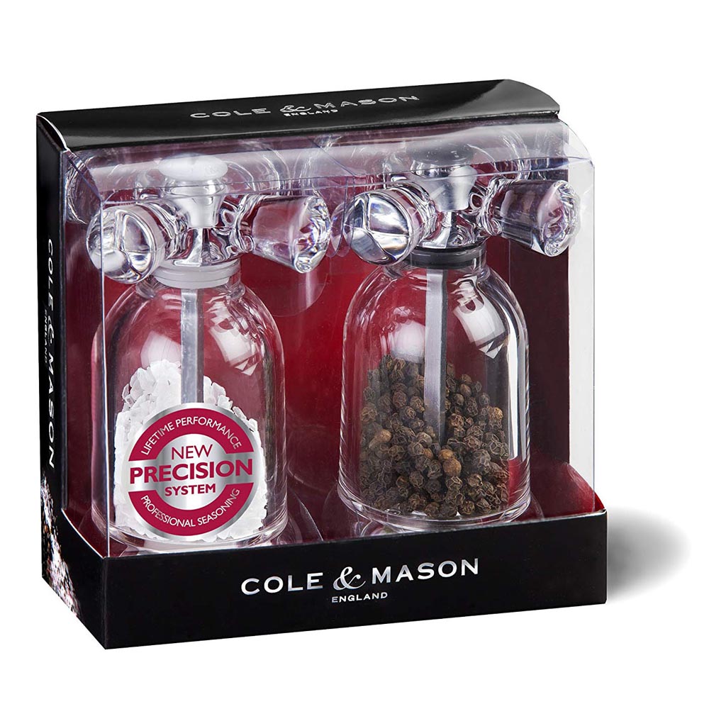 Cole & Mason H63018P Salt and Pepper Mill Set, Acrylic, Clear - 2