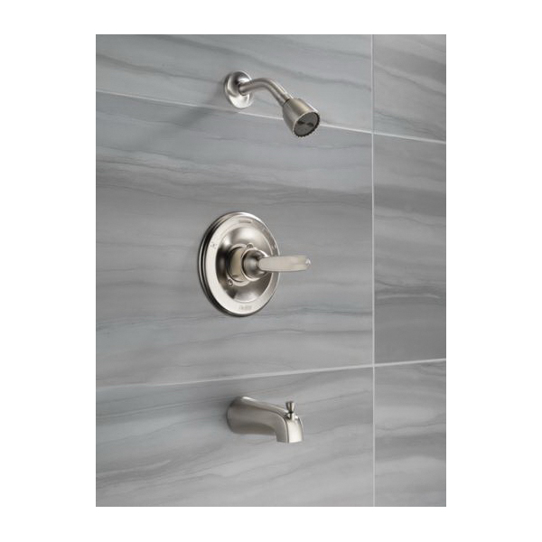 Delta 13 Series BT13410-SS Tub and Shower Trim, 1.75 gpm Showerhead, 1-Spray Setting, Diverter Tub Spout, 1-Handle - 2