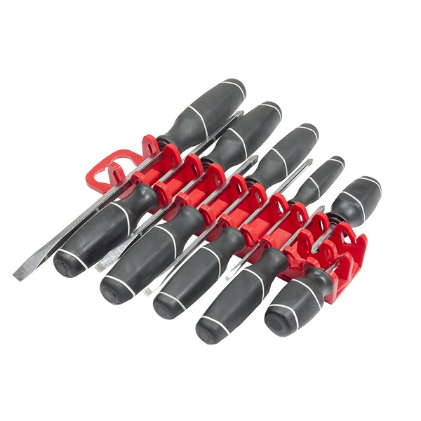 Ernst 5310 Screwdriver Gripper, 10-Compartment, Plastic, Red - 2