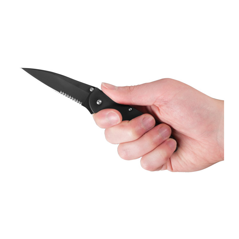 Kershaw Leek Series 1660CKTST Pocket Knife, Partially Serrated Blade, DLC-Coated Blade, 7 in OAL, 3 in L Blade - 3