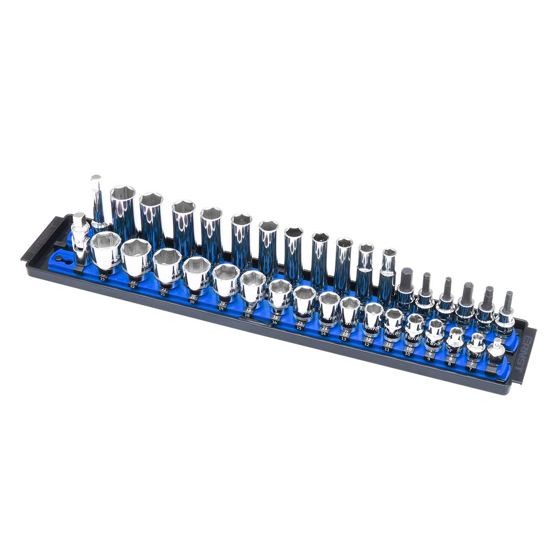 Ernst 8456 Series Socket Boss, Specifications: 3/8 in Drive, 2-Rail, Plastic, Blue - 4
