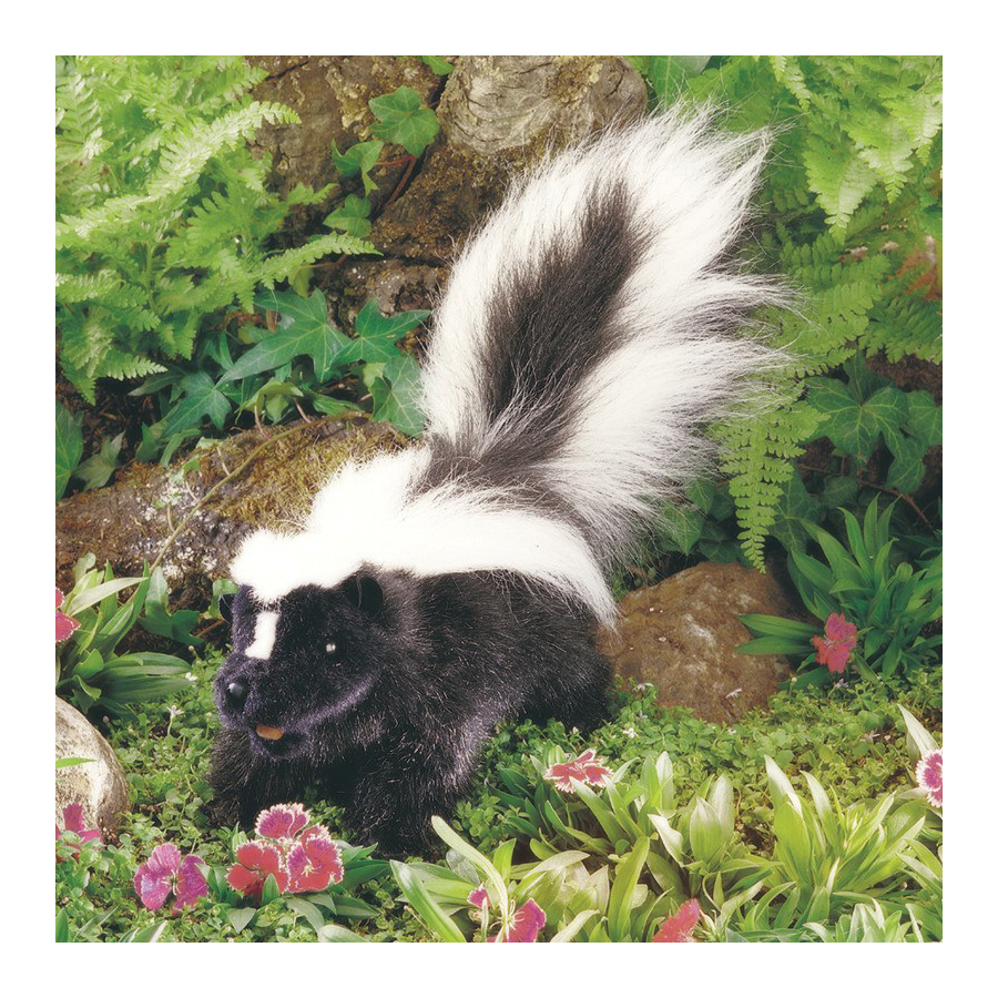 Folkmanis 2250 Puppet, Skunk, Black/White - 2