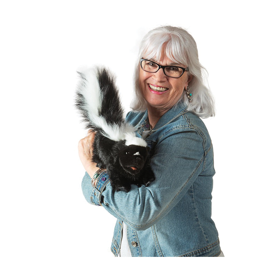 Folkmanis 2250 Puppet, Skunk, Black/White - 4