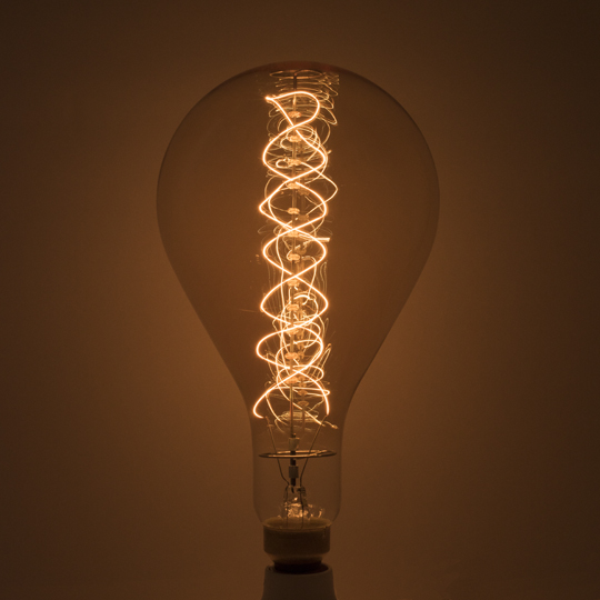 Bulbrite 137101 Incandescent Bulb, 60 W, PS56 Lamp, Medium E26 Lamp Base, 160, 2200 K Color Temp, Amber - 3