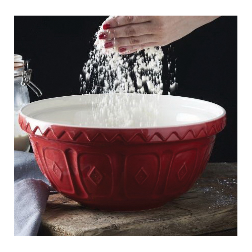 Mason Cash 2001.360 Mixing Bowl, 4.25 qt, 290 mm L, 290 mm W, Ceramic, Red - 3