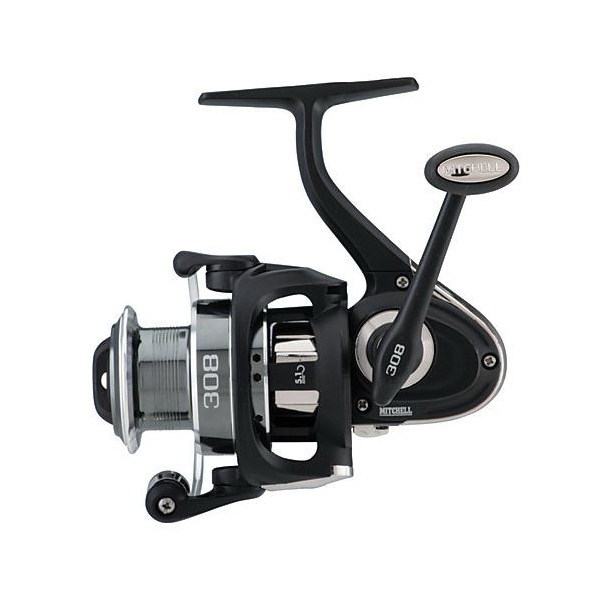 Mitchell 308 Spinning Reel, 8 lb Line, 6/275, 8/190, 10/160 lb/yd Braid, 5.1:1 Gear Ratio, Aluminum - 3