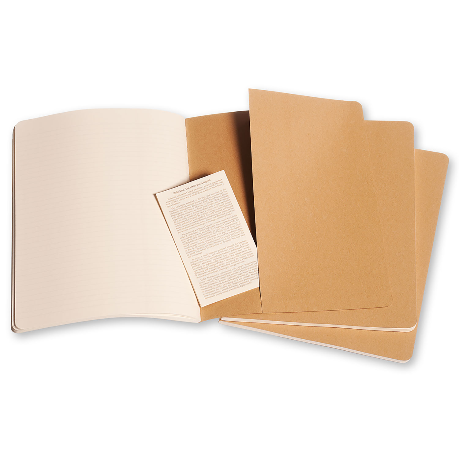Moleskine Cahier Series 9788883705045 Journal, Kraft, 9-3/4 in L, 7-1/2 in W, Sewn Binding, Ruled - 4