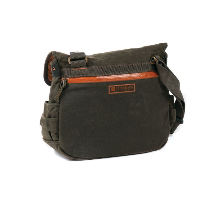 Fishpond LPFS-PM Lodge Pole Fishing Satchel, 5 in W, 14 in D, 550 cu-in Capacity, Canvas/Nylon, Peat Moss - 1