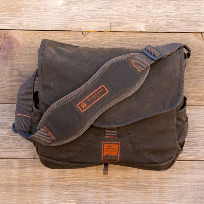 Fishpond LPFS-PM Lodge Pole Fishing Satchel, 5 in W, 14 in D, 550 cu-in Capacity, Canvas/Nylon, Peat Moss - 2