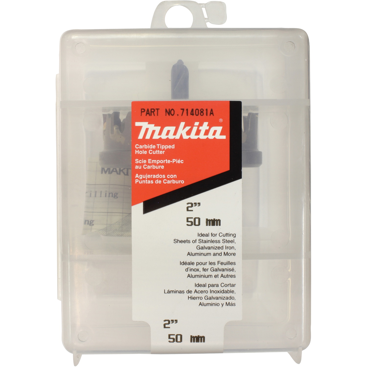 Makita 714081-A Hole Saw, 2 in Dia, 1/8 in D Cutting, 2 TPI, Carbide Cutting Edge - 2