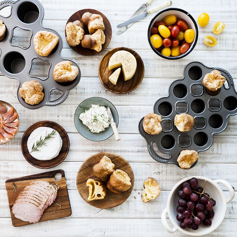Nordic Ware 51748 Grand Popover Pan, Rectangular, Aluminum, Non-Stick, 6-Compartment, 14 in L, 9 in W, 2-1/8 in H - 3
