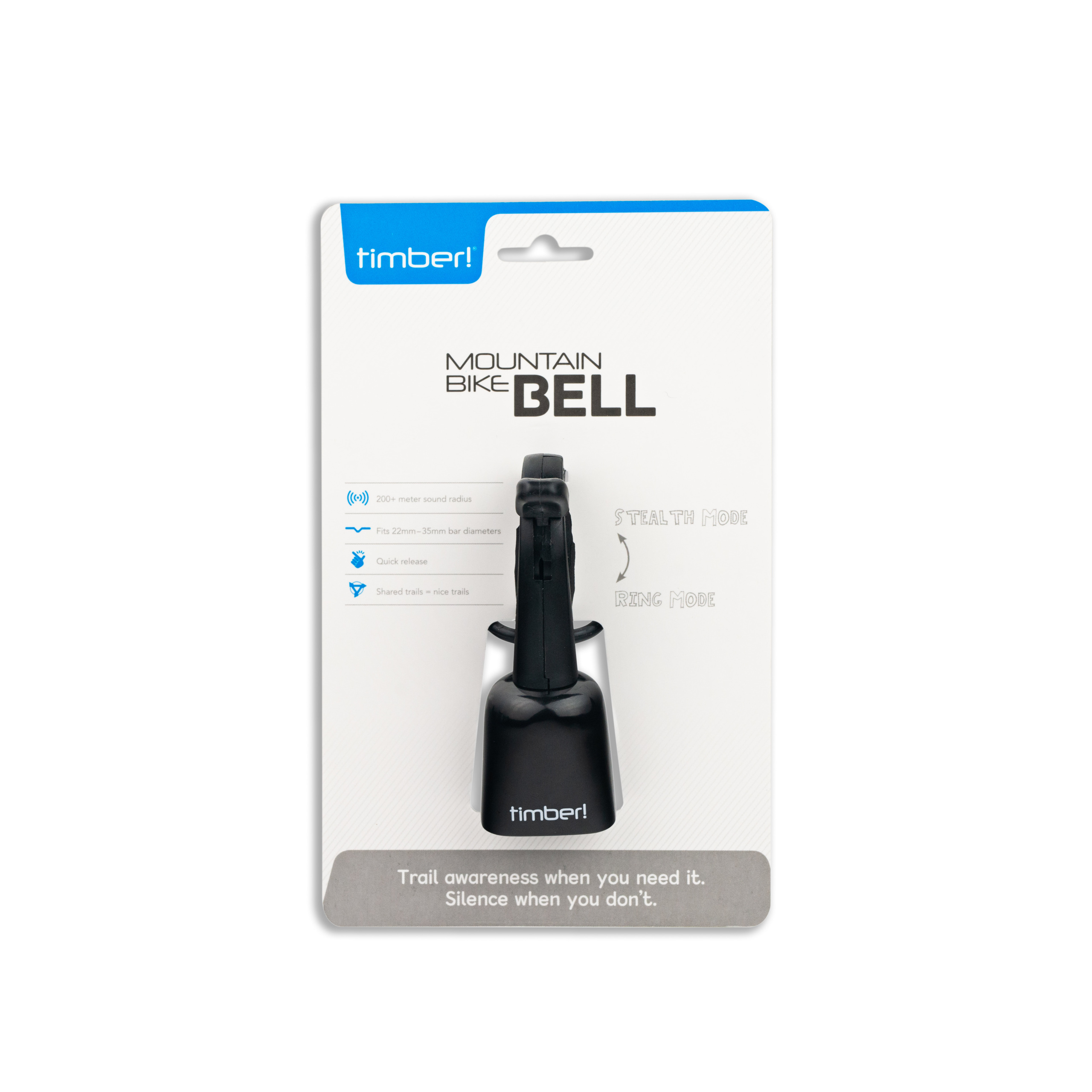 timber! 3 Series 00-585-010 Mountain Bike Bell, Black - 3