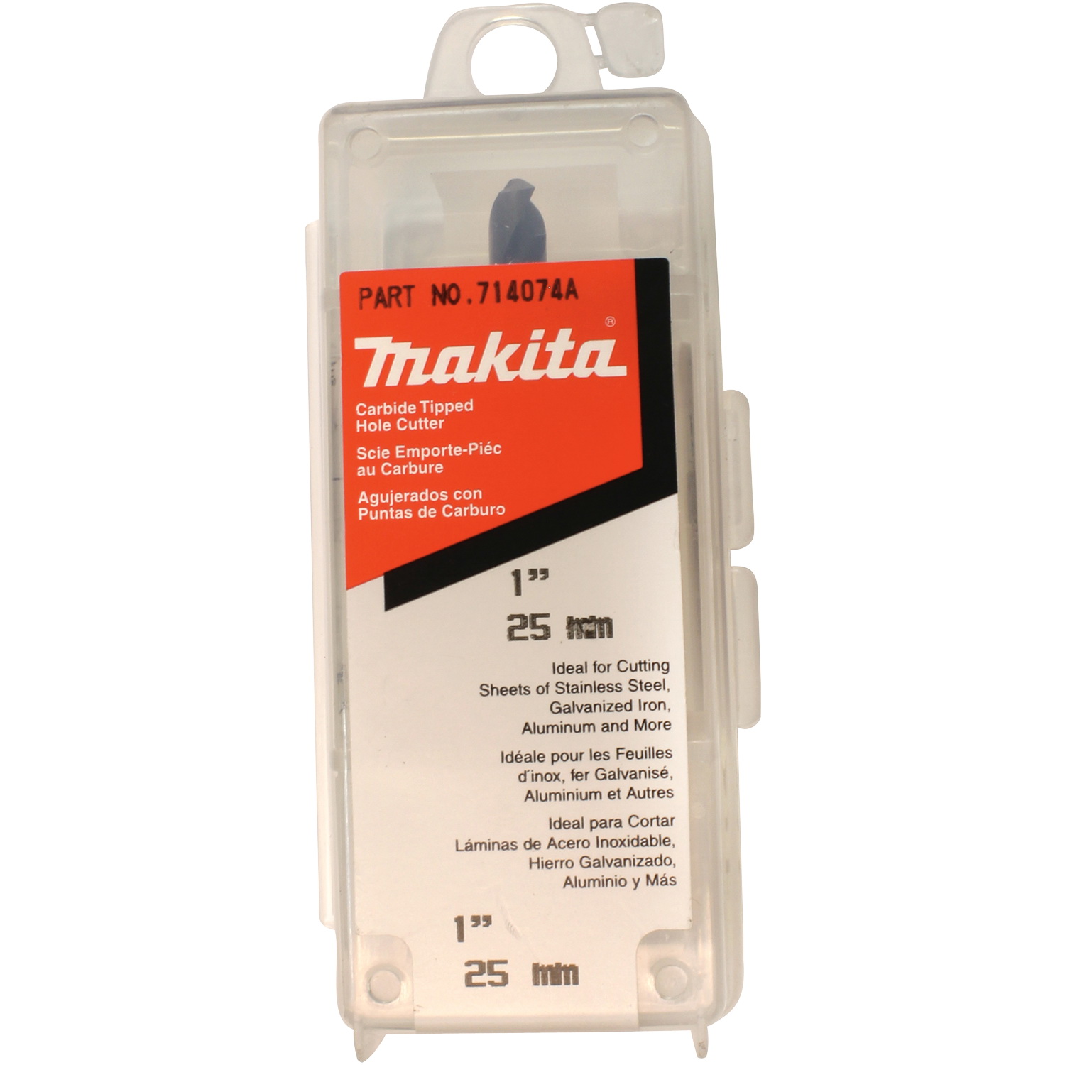 Makita 714074-A Hole Saw, 1 in Dia, 1/8 in D Cutting, 2 TPI, Carbide Cutting Edge - 2