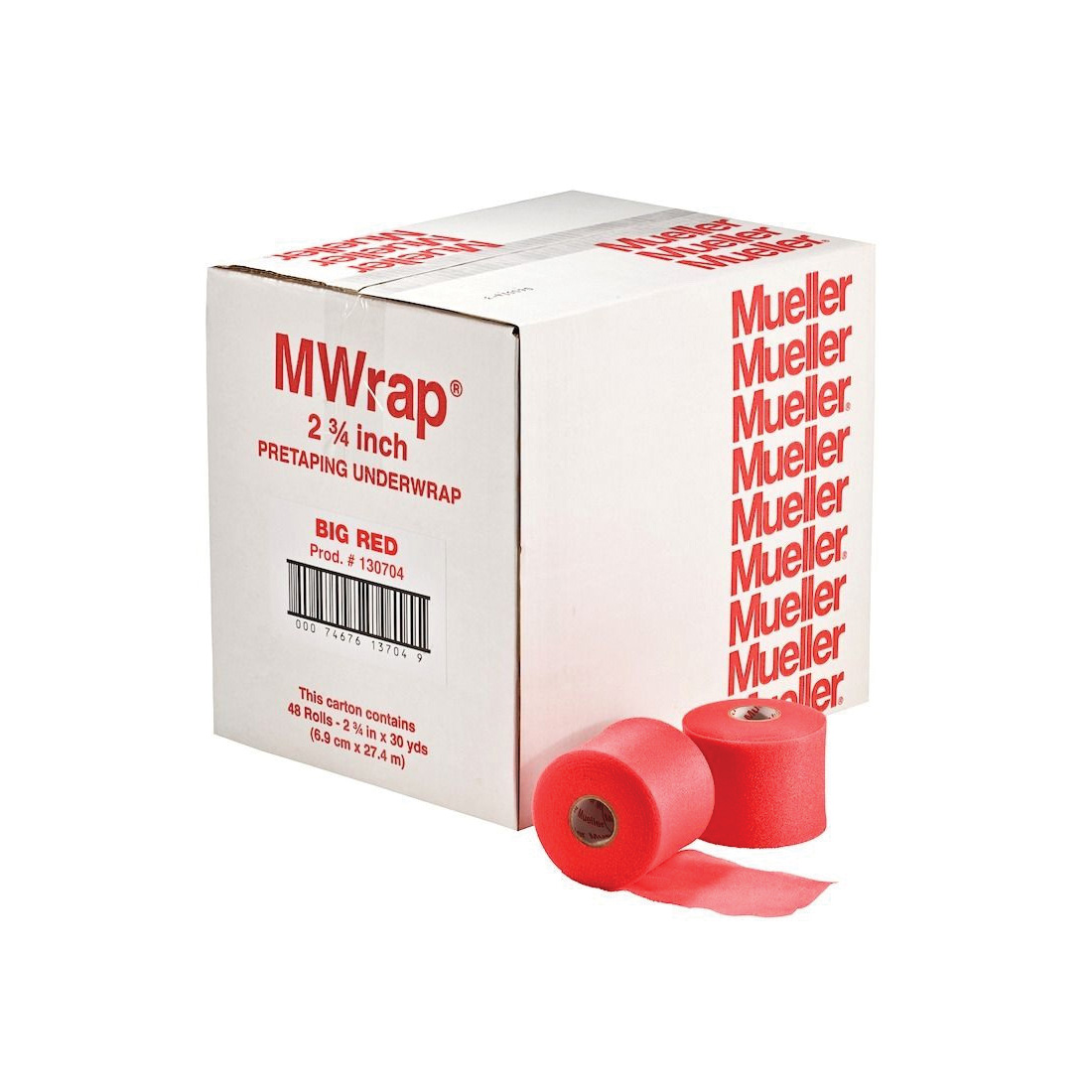 Mueller 430704 Pre-Taping Underwrap, 2-3/4 in W, 21.4 yd L, Foam Bandage, Red Color - 2