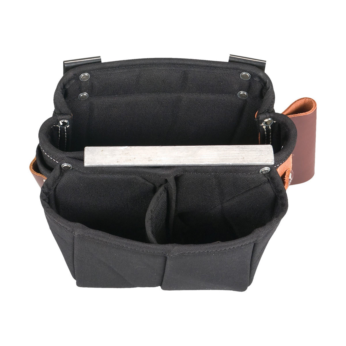 Occidental Leather Builders' Vest Series 8564 Fastener Bag, 9 in W, 8 in H, 9-Pocket, Leather/Nylon - 2