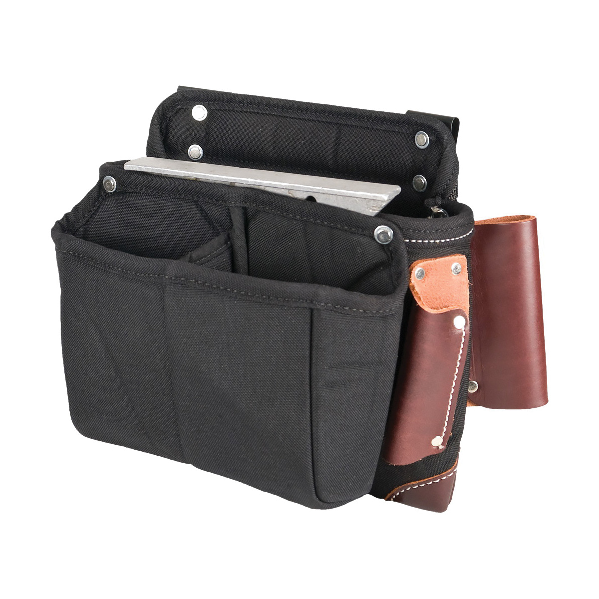 Occidental Leather Builders' Vest Series 8564 Fastener Bag, 9 in W, 8 in H, 9-Pocket, Leather/Nylon - 3